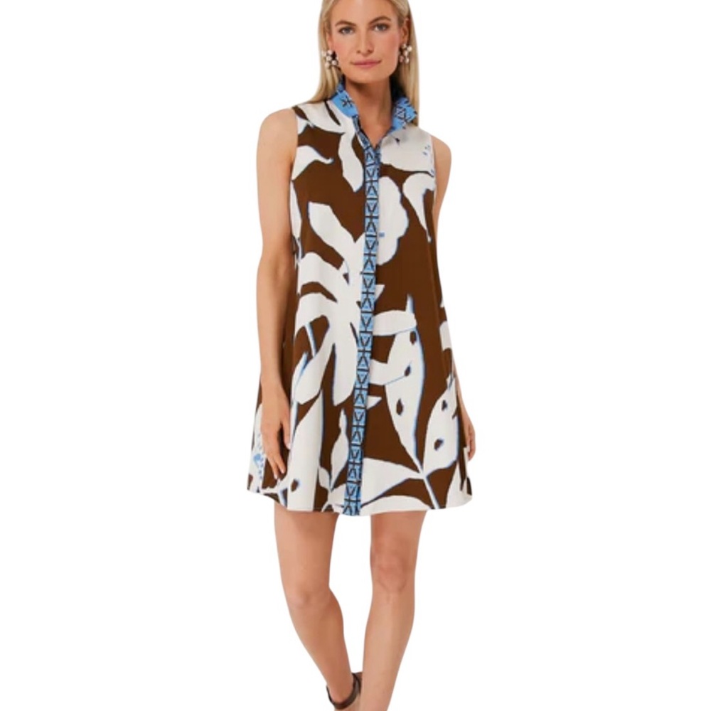 Tuckernuck NEW Tan Palm Sleeveless Charlie Dress